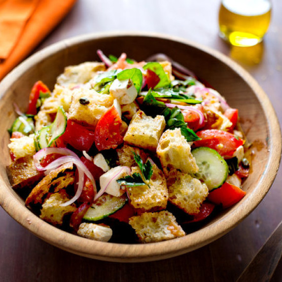 Panzanella with Mozzarella and Herbs