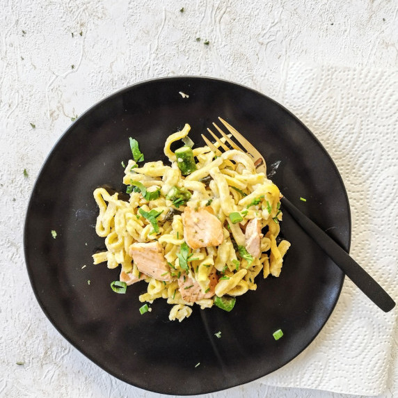 Asparagus with Salmon and Spätzle