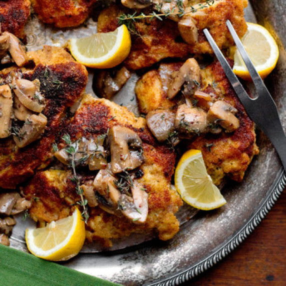 Chicken Cutlets with Mushroom Dressing