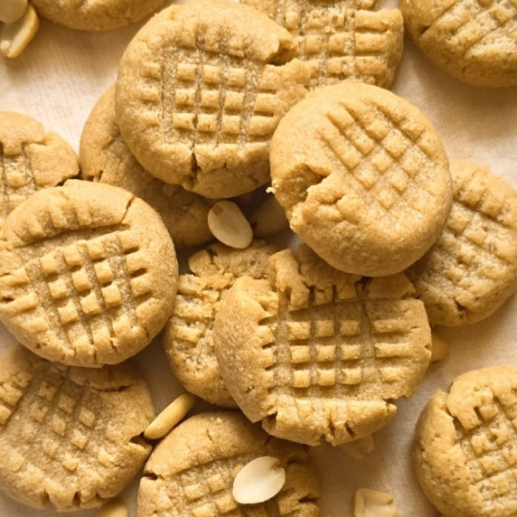 Peanut Butter Cookies with some chopped peanuts.