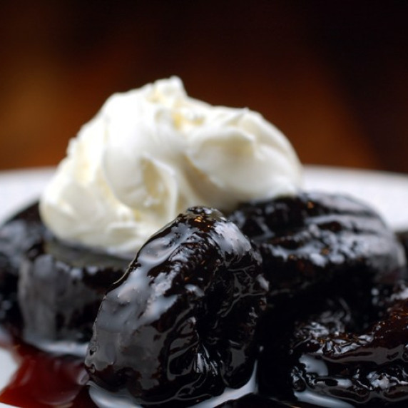 Frankie's Spuntino red-wine prunes with mascarpone