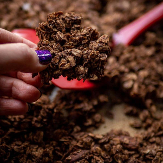 Chunk of chocolate granola.