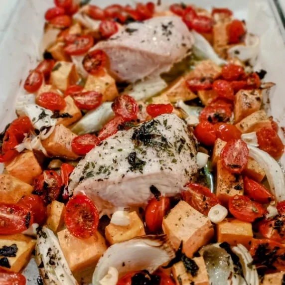 Baked Chicken and Cherry Tomatoes