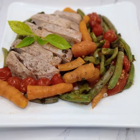 Baked Pork With Cherry Tomatoes