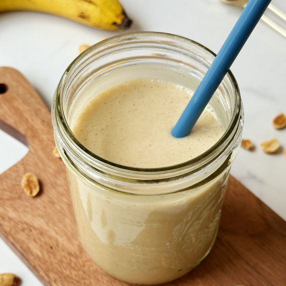 finished banana oat protein smoothie