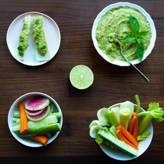 Healthy Basil Lime Hummus