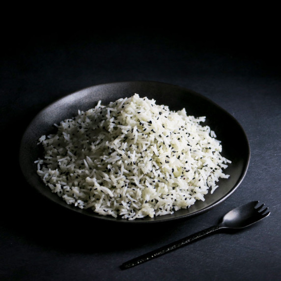Basmati rice with black sesame seeds