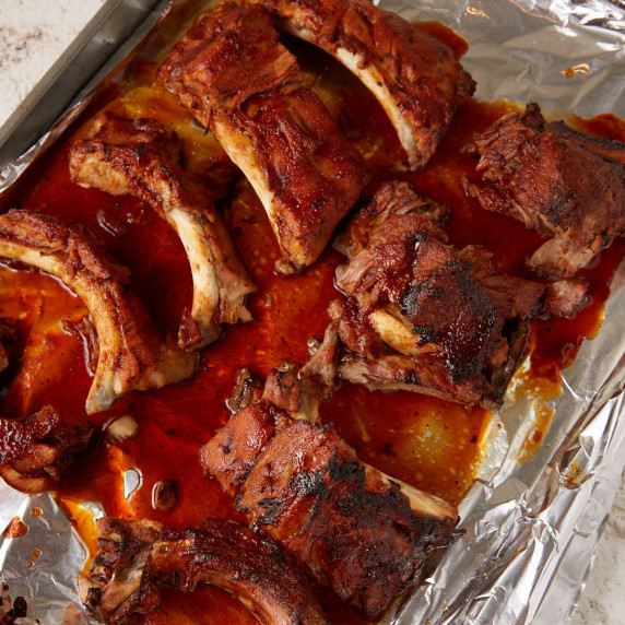 A platter of coco-cola crockpot ribs