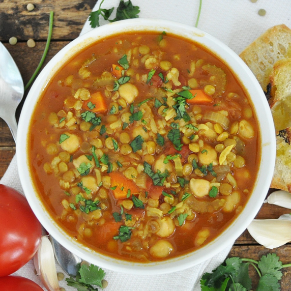 Moroccan Harira (Lentil and Tomato Soup)