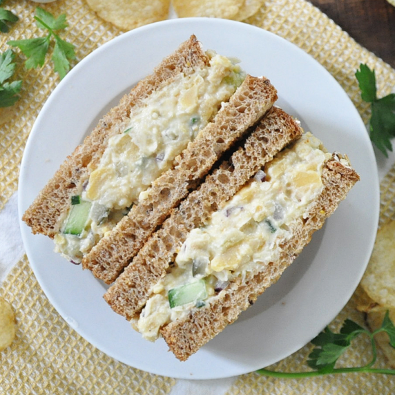 CREAMY Chickpea Cucumber Sandwich