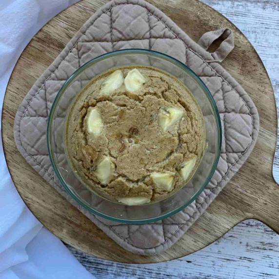 Bowl of peanut butter and banana oatmeal
