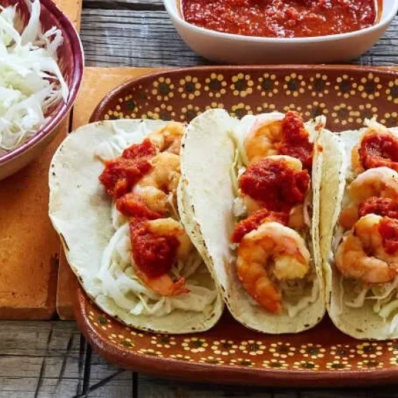 Garlic Shrimp taco on a plate