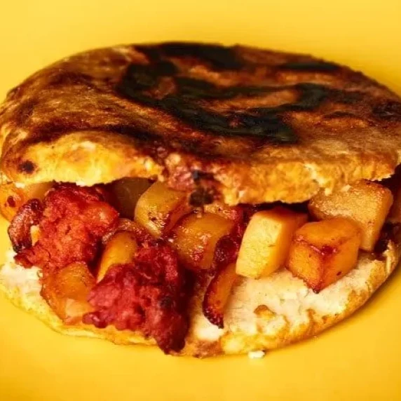 Gordita Filled with Potato Chorizo Guisado