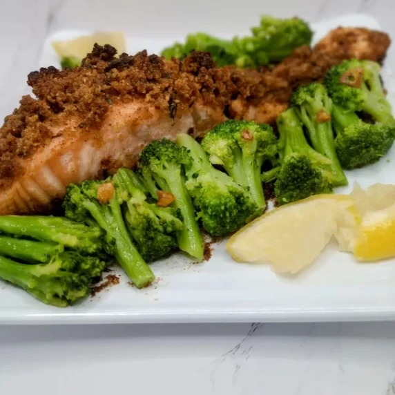 Pan Seared Honey Mustard Crusted Salmon