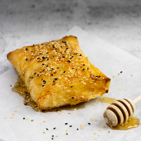 Baked Feta in Filo with Honey and Sesame