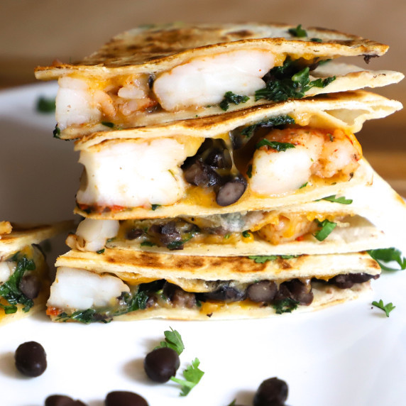Shrimp and Black Bean Quesadillas
