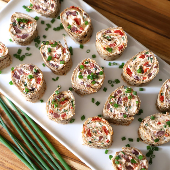 Pinwheel Sandwiches on a plate