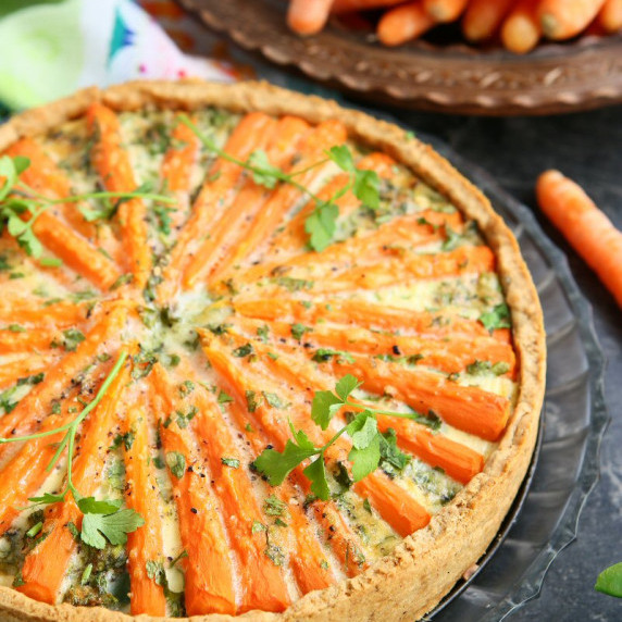 Carrot and Snow Pea Quiche