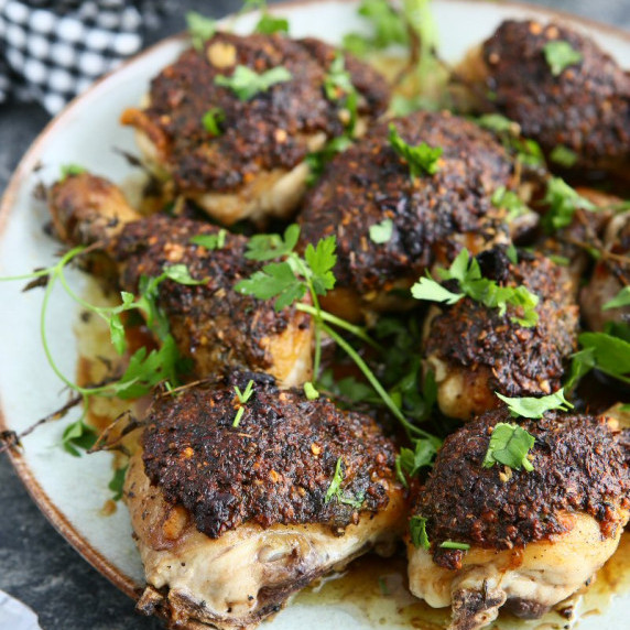 Vinegar Chicken with Parmesan Anchovy Crust