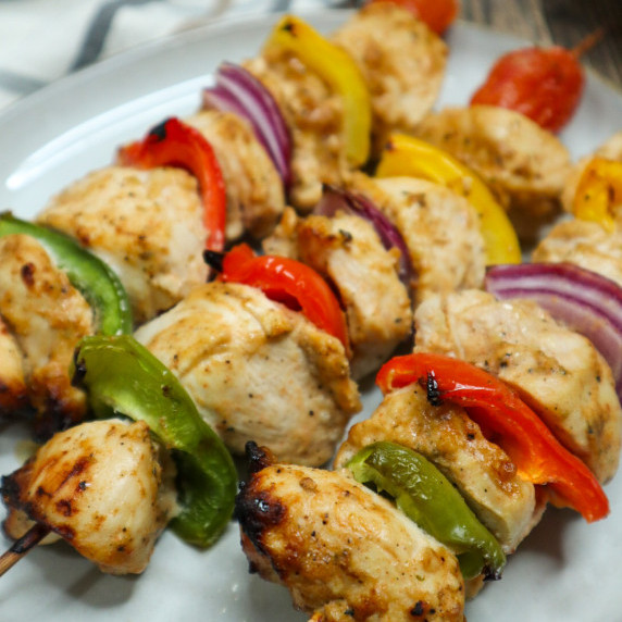 3 skewers of shish kebabs