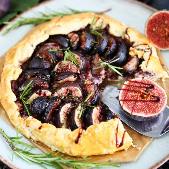 Fig Spelt Galette with Goat Cheese