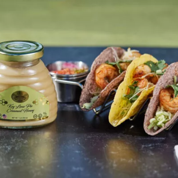Key Lime Pie Honey Glazed Shrimp Tacos