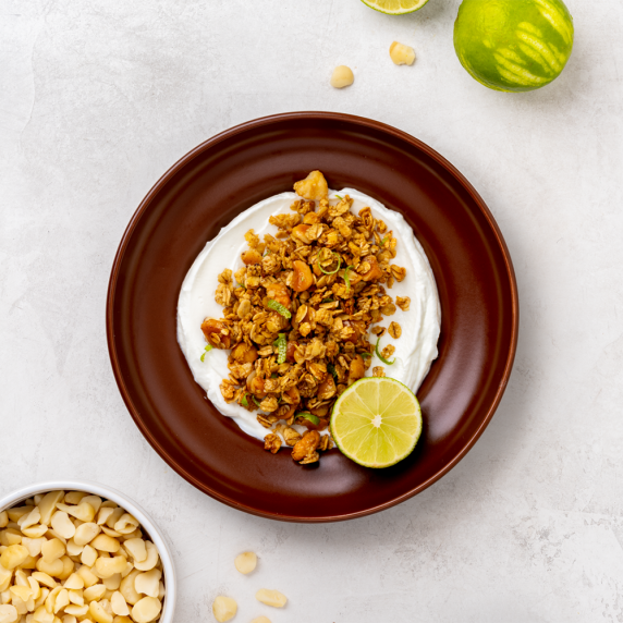 Lime, coconut & macadamia granola