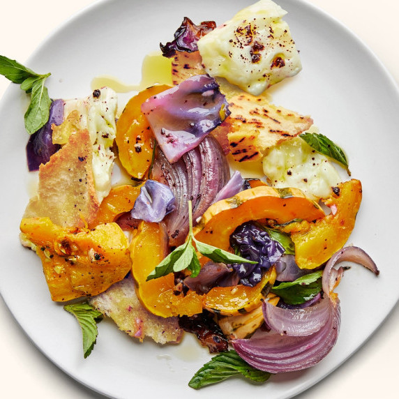 Warm Winter Vegetable Salad with Halloumi