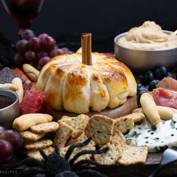 pumpkin cheese melt on charcuterie board