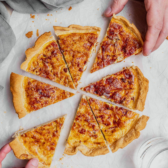sharing a bacon leek quiche