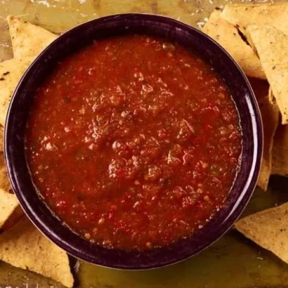 Restaurant salsa served in a bowl