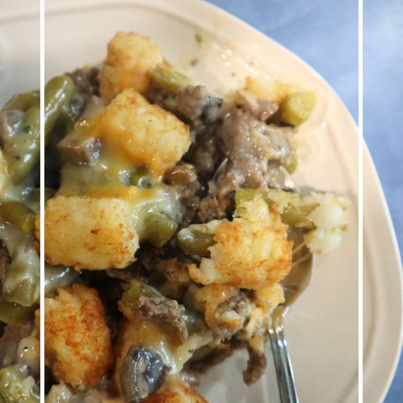 plate of tater tot casserole