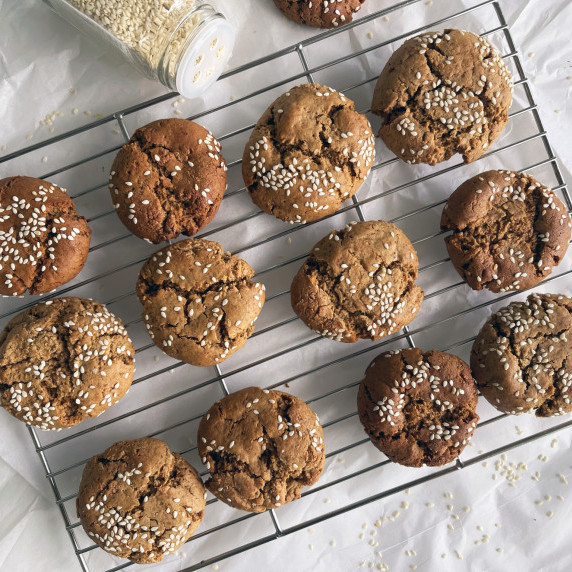 cookies on a drying rack