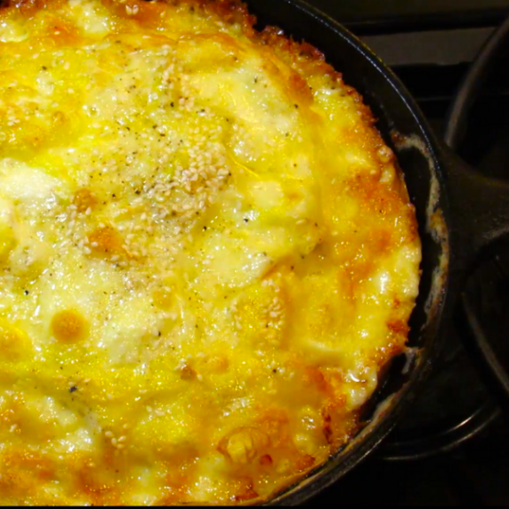 Sourdough starter breakfast casserole ready to serve.