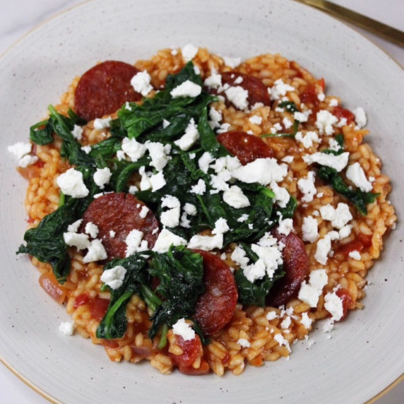 Tomato Risotto with Chorizo