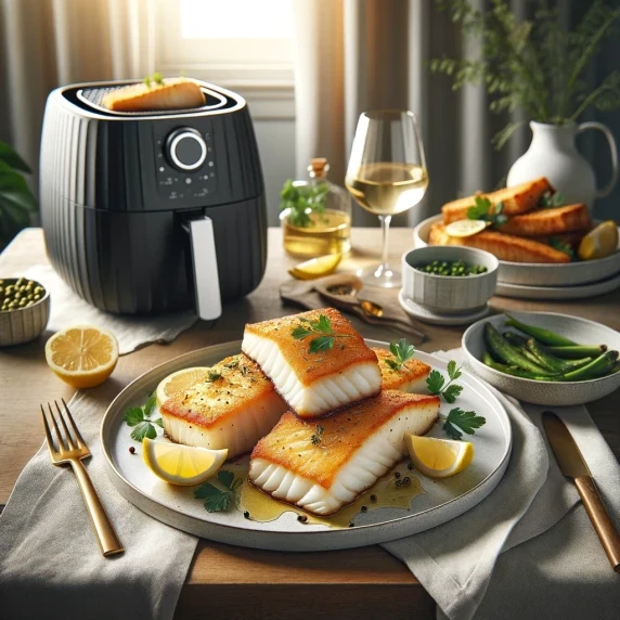 Cod in airfryer with herbs and lemon