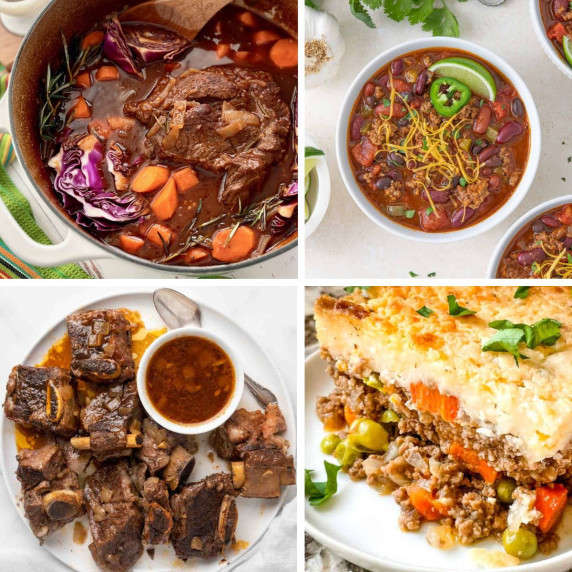 Grid of 4 recipes using guinness.
