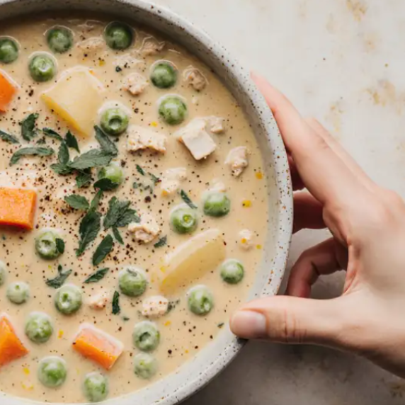 This creamy Loaded Potato Soup is ready in just 45 minutes. Packed with cheddar cheese,