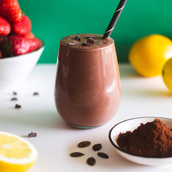 Banana Strawberry Chocolate Smoothie