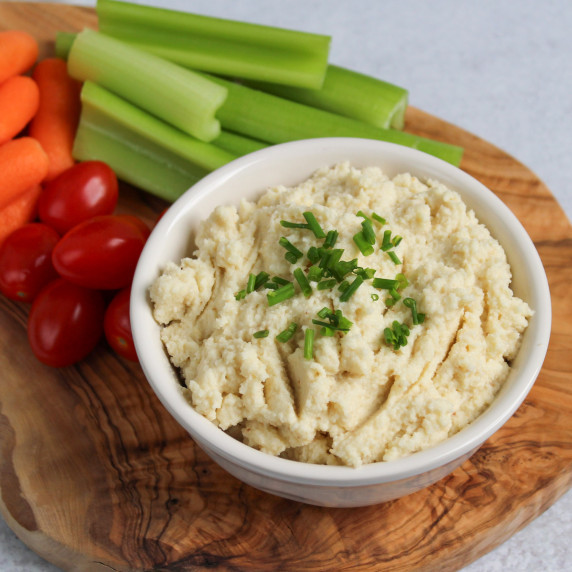 Cauliflower hummus and veggies