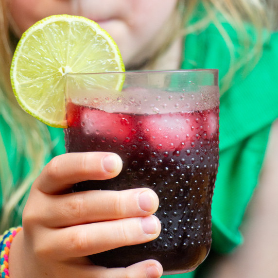 glass of purple corn peruvian drink