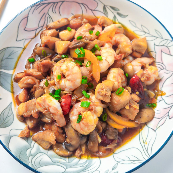 chicken and shrimp stir fry