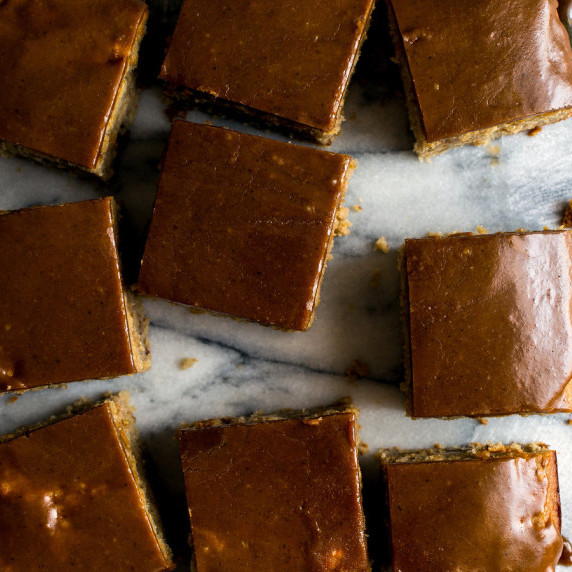 Pear Snacking Cake with Brown Butter Glaze
