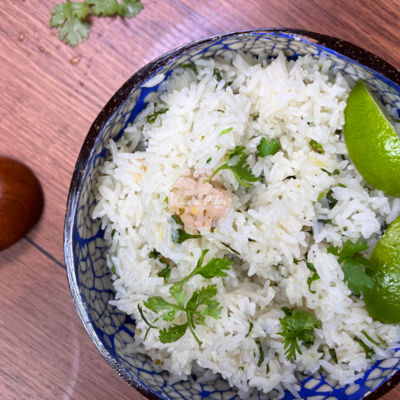 lime rice in bowl
