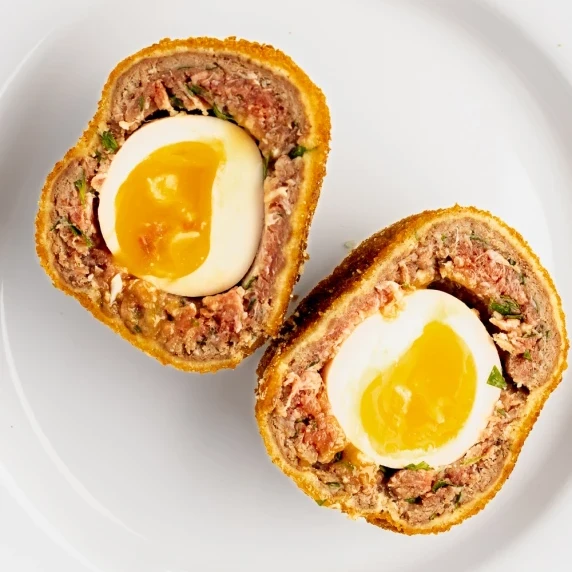 close up scotch eggs