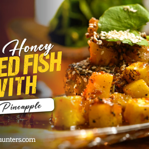 Wild honey glazed fish with pineapple