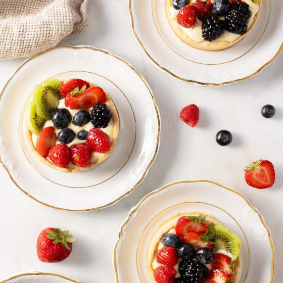 Fruit tart with a gluten Shortcrust Pastry Dough or Pâte Sablée