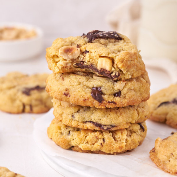 hazelnut cookies stack