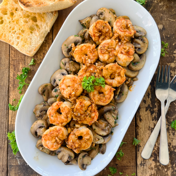 Garlic Shrimp with Mushrooms