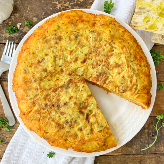 Spanish Omelette with Tomato Sauce